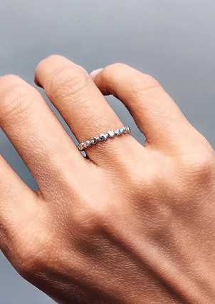 Каблучка без вставок Срібло 925° (родій) 069210