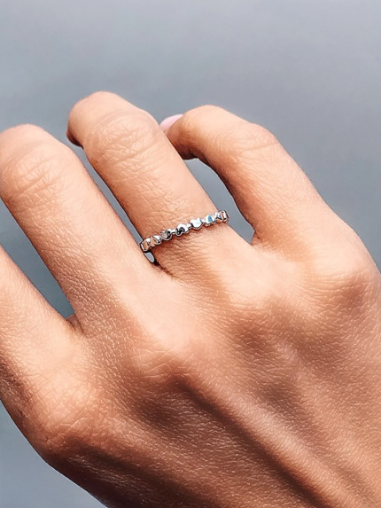 Каблучка без вставок Срібло 925° (родій) 069210