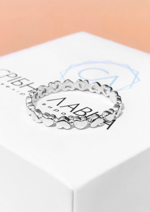 Каблучка без вставок Срібло 925° (родій) 069210