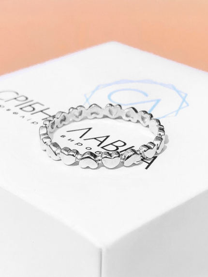 Каблучка без вставок Срібло 925° (родій) 069210