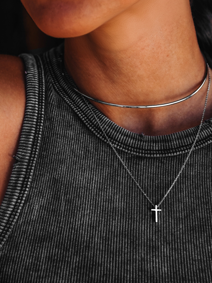 Кольє без вставок Срібло 925° (родій) WSN020