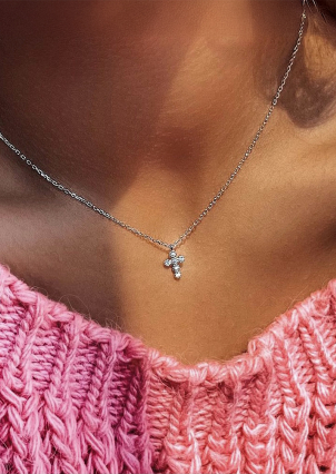 Кольє фіаніт Срібло 925° (родій) WSN026