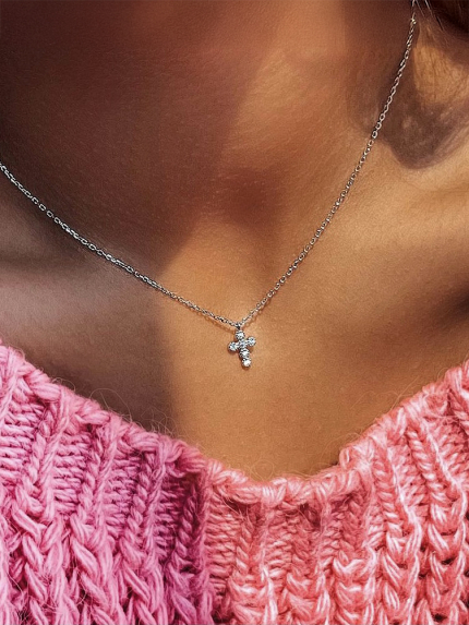 Кольє фіаніт Срібло 925° (родій) WSN026