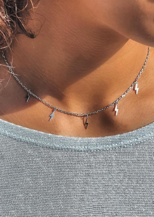 Кольє без вставок Срібло 925° (родій) 86074