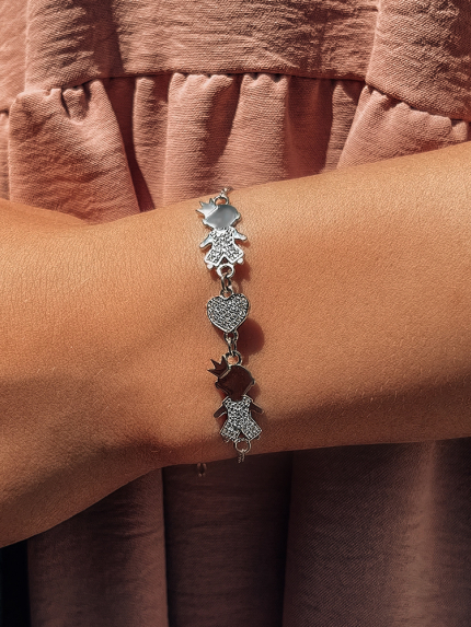 Браслет фіаніт Срібло 925° (родій) 75244