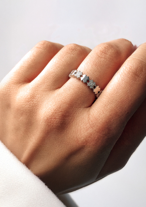 Каблучка фіаніт Срібло 925° (родій) 81674