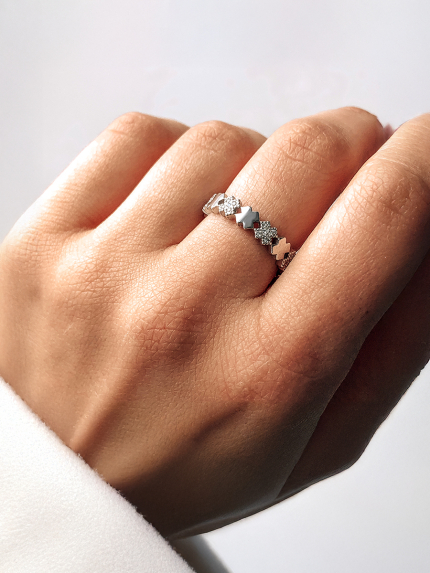 Каблучка фіаніт Срібло 925° (родій) 81674