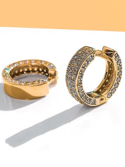 Fianite earrings (AAAA) Gold 585° 20158