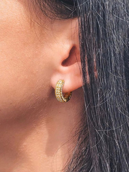 Fianite earrings (AAAA) Gold 585° 20158