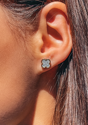 Сережки фіаніт Срібло 925° золото 375° 000958