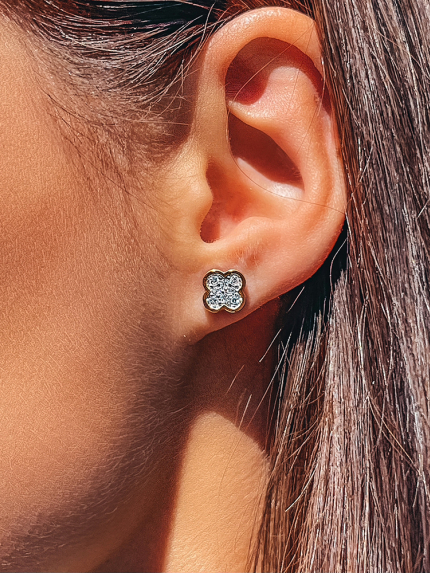 Cyjanitowe kolczyki Srebro 925°, złoto 375° 000958