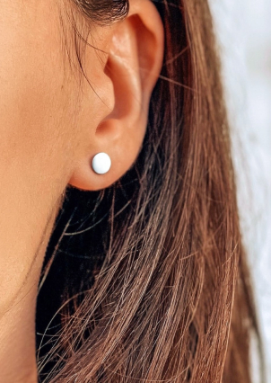 Сережки без вставок Срібло 925° (родій) 82126