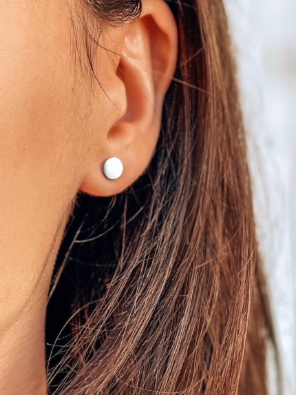 Сережки без вставок Срібло 925° (родій) 82126