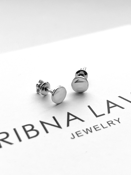 Сережки без вставок Срібло 925° (родій) 82126