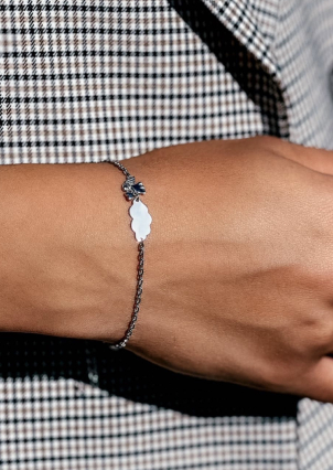 Браслет без вставок Срібло 925° (родій) 75243