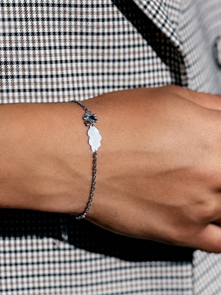 Браслет без вставок Срібло 925° (родій) 75243