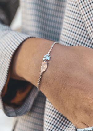 Браслет без вставок Срібло 925° (родій) 75243