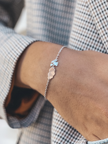 Браслет без вставок Срібло 925° (родій) 75243