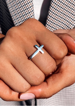 Каблучка без вставок Срібло 925° (родій) wsr010