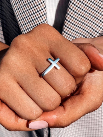 Каблучка без вставок Срібло 925° (родій) wsr010