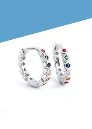 Сережки фіаніт Срібло 925° (родій) eqe35p