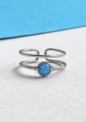 Каблучка опал Срібло 925° (родій) кк2опг/1176