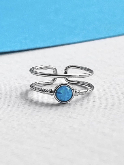 Каблучка опал Срібло 925° (родій) кк2опг/1176