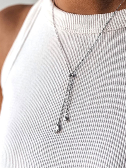 Кольє без вставок Срібло 925° (родій) кл2/1013