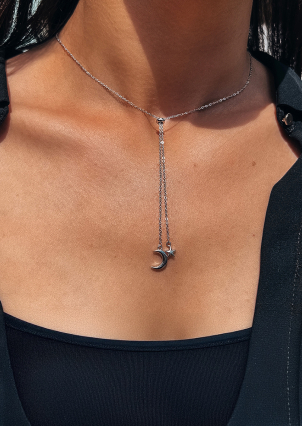 Кольє без вставок Срібло 925° (родій) кл2/1013