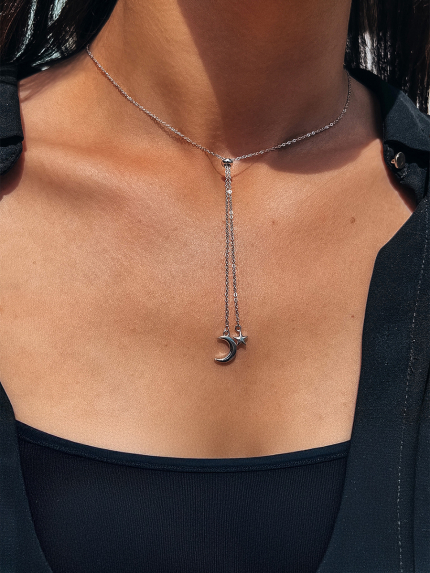 Кольє без вставок Срібло 925° (родій) кл2/1013