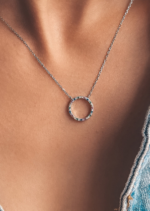 Кольє фіаніт Срібло 925° (родій) клк2фц/1201