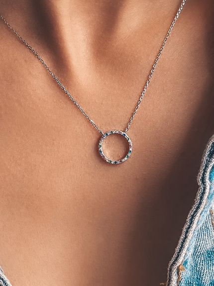 Кольє фіаніт Срібло 925° (родій) клк2фц/1201