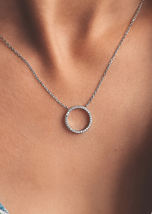 Кольє фіаніт Срібло 925° (родій) клк2фц/1201