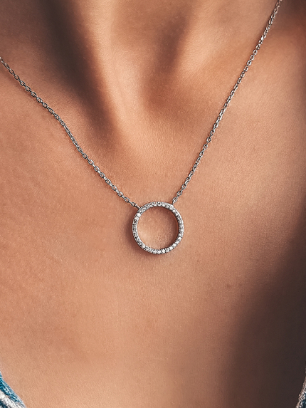 Кольє фіаніт Срібло 925° (родій) клк2фц/1201