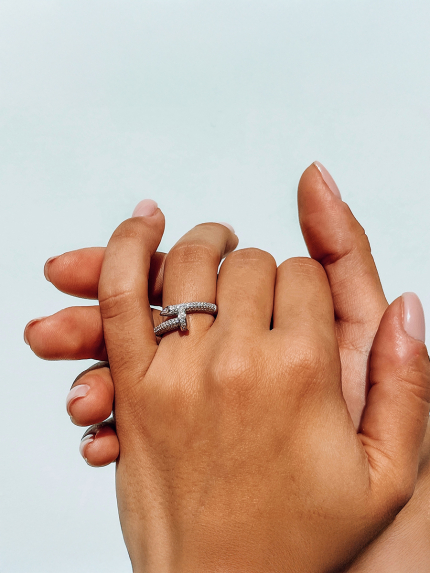 Pierścionek z cyrkonem Srebro 925° (rod) k2f/1077