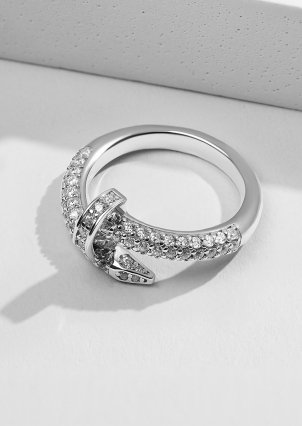 Pierścionek z cyrkonem Srebro 925° (rod) k2f/1077