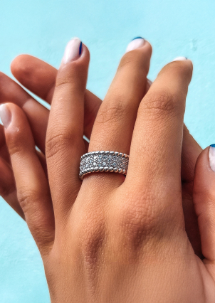 Каблучка фіаніт Срібло 925° (родій) 000866