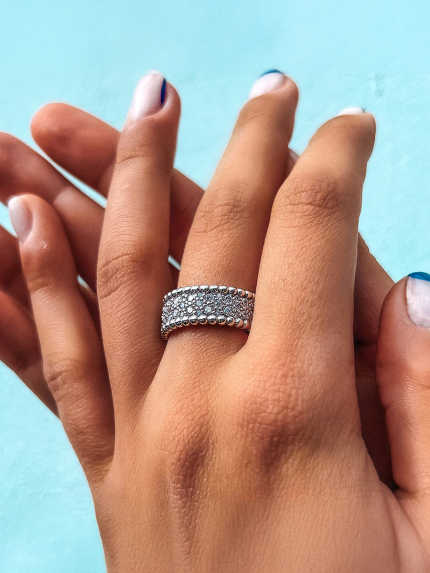 Ring cubic zirconia Silver 925° (rhodium) 000866