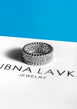 Pierścionek z cyrkonem Srebro 925° (rod) 000866