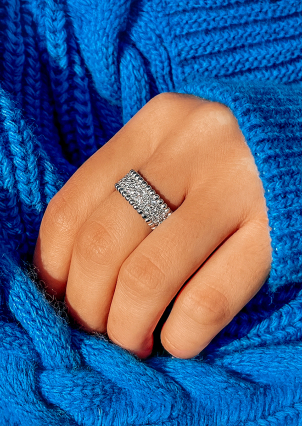 Pierścionek z cyrkonem Srebro 925° (rod) 000866