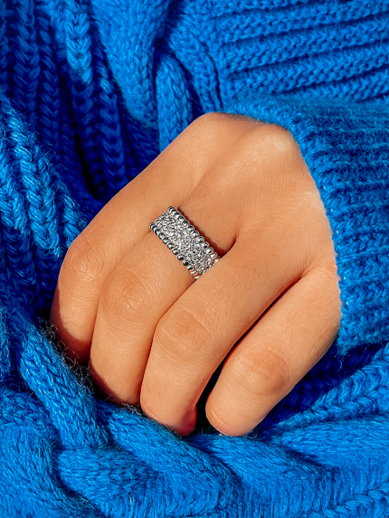 Ring cubic zirconia Silver 925° (rhodium) 000866