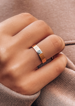 Каблучка фіаніт Срібло 925° золото 375° 039270