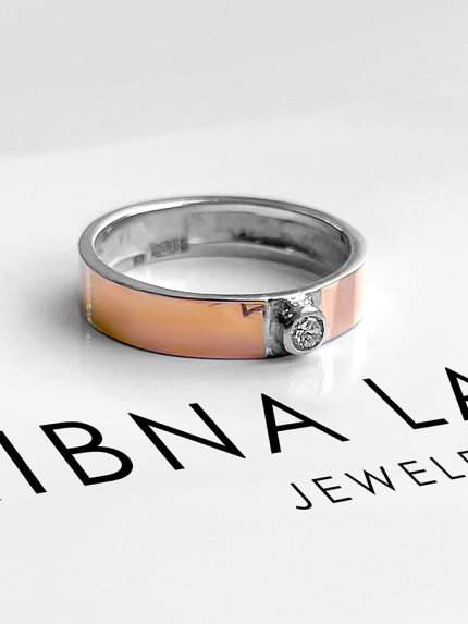 Каблучка фіаніт Срібло 925° золото 375° 039270