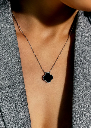 Кольє онікс Срібло 925° (родій) клк2о/1024