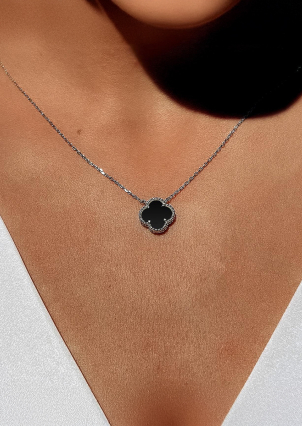 Кольє онікс Срібло 925° (родій) клк2о/1024