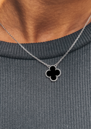 Кольє онікс Срібло 925° (родій) клк2о/1024