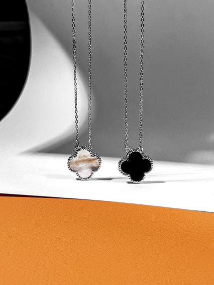 Naszyjnik z onyksu Srebro 925° (rod) klk2o/1024