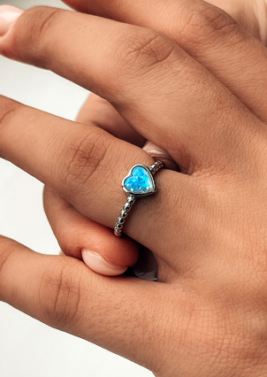 Каблучка опал Срібло 925° (родій) к2опг/1360