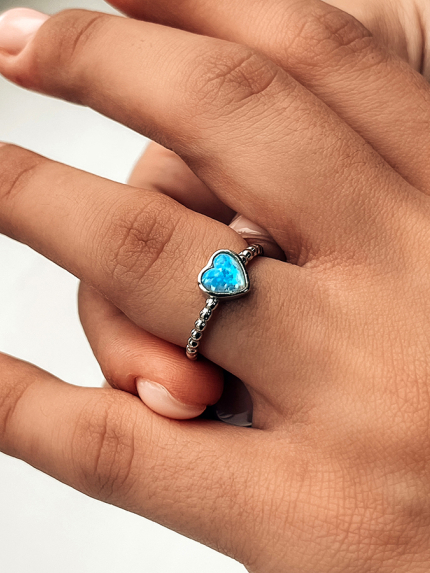 Каблучка опал Срібло 925° (родій) к2опг/1360