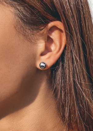 Сережки без вставок Срібло 925° (родій) с2/1205